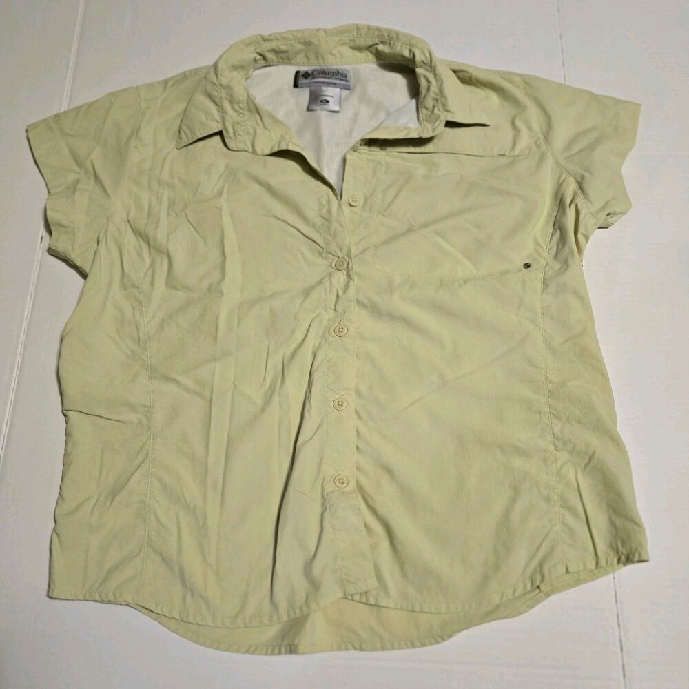 Columbia PFG Bahama II Fishing Shirt Womens XL Yellow Vented Omni-Shade Short...